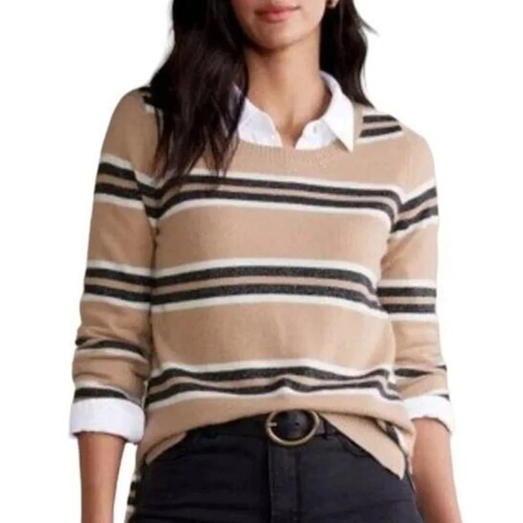 Soft Surroundings Cashmere Shayna Striped Sweater Size S - Picture 1 of 14
